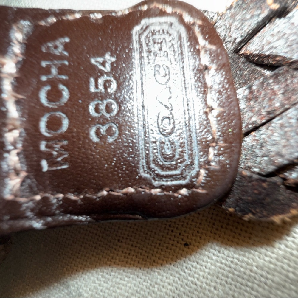 Coach Braided Brown Leather Belt with Gold Buckle Unisex Size Small. NWOT - Picture 3 of 3